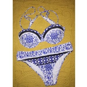 Blue & White Bikini
